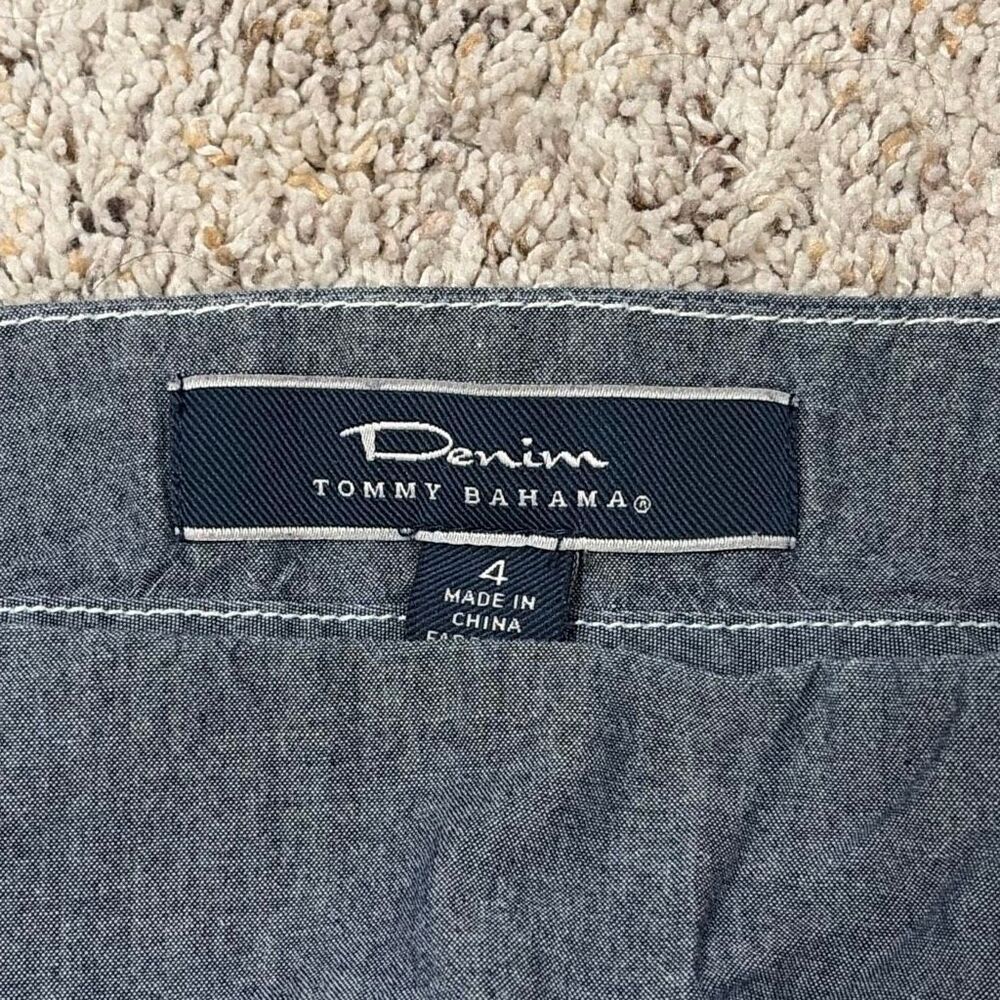 Tommy Bahama Denim Blue Frayed Hem Skirt Size 4 Cotton Skirt - Picture 4 of 6